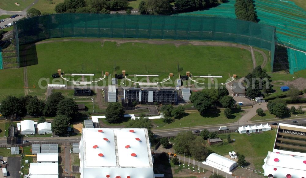 London from the bird's eye view: On the grounds of the historic Royal Artillery Barracks in London, will take place amongst others in the futuristic indoor competitions in shooting, one of the Olympic and Paralympic venues for the 2012 Games in Great Britain