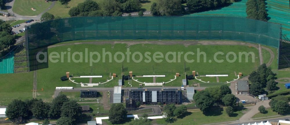 London from the bird's eye view: On the grounds of the historic Royal Artillery Barracks in London, will take place amongst others in the futuristic indoor competitions in shooting, one of the Olympic and Paralympic venues for the 2012 Games in Great Britain