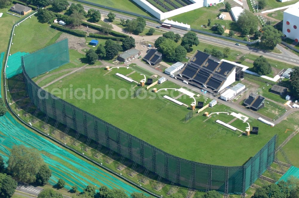 Aerial image London - On the grounds of the historic Royal Artillery Barracks in London, will take place amongst others in the futuristic indoor competitions in shooting, one of the Olympic and Paralympic venues for the 2012 Games in Great Britain