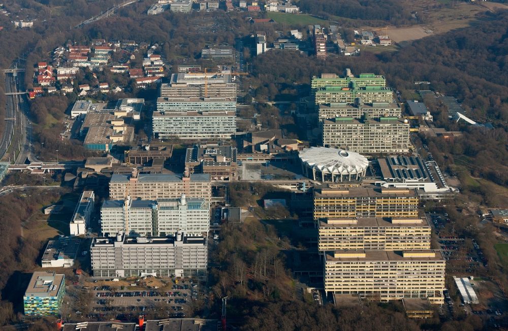 Bochum from above - View of the Ruhr university Bochum in the state North Rhine-Westphalia