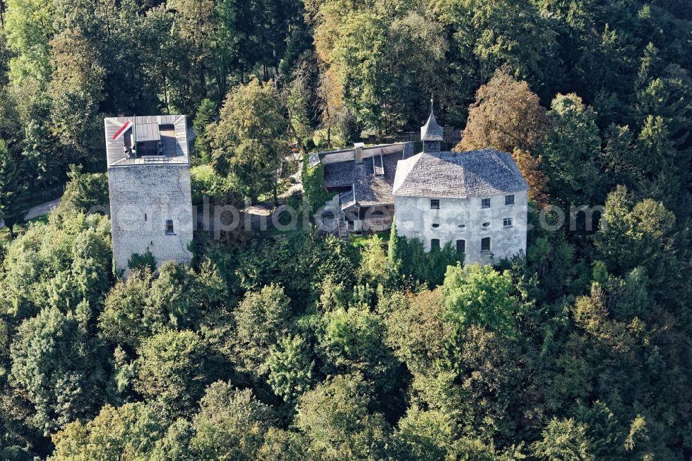 Kufstein from above - Ruins and vestiges of the former castle and fortress Thierberg in Kufstein in Tirol, Austria