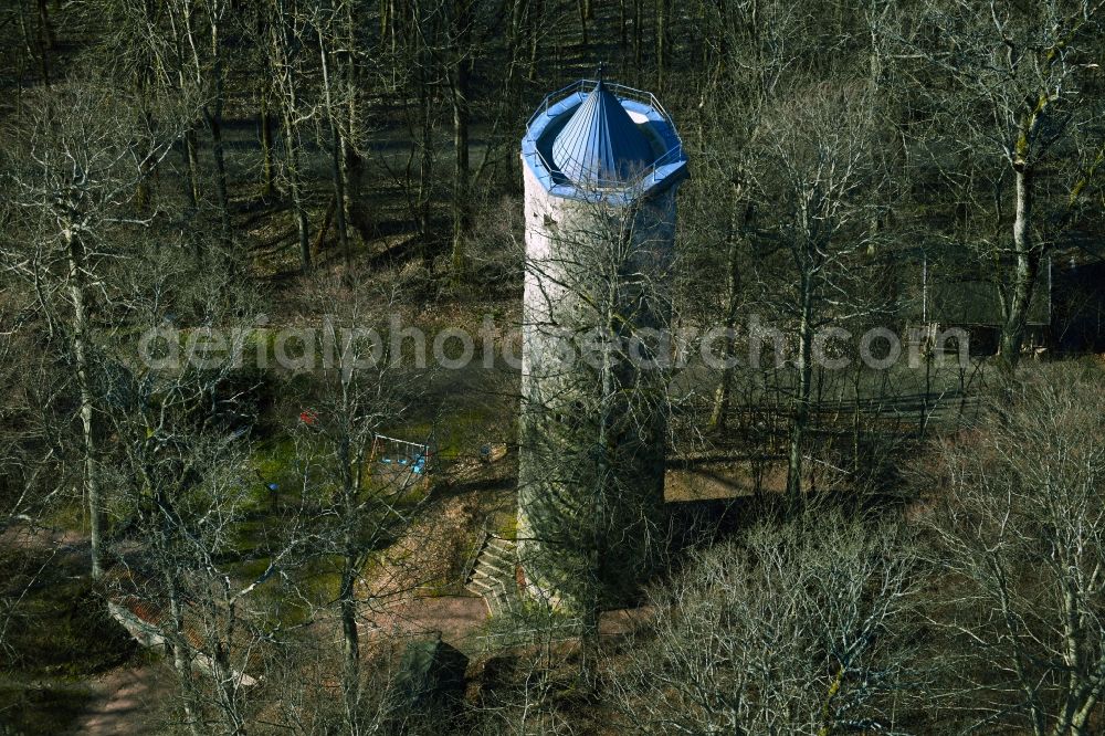 Aerial photograph Trusetal - Ruins and vestiges of the former castle Wallenburg bei in Trusetal in the state Thuringia, Germany