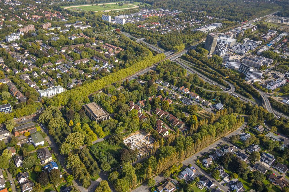 Aerial image Dortmund - Ruins of the former office building Siemens-Nixdorf-Haus on Max-Eyth-Strasse in Dortmund in the state North Rhine-Westphalia, Germany