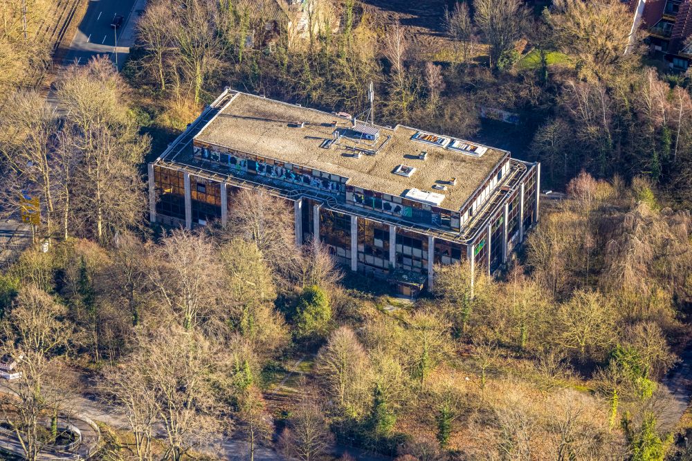 Aerial image Dortmund - Ruins of the former office building Siemens-Nixdorf-Haus on Max-Eyth-Strasse in Dortmund in the state North Rhine-Westphalia, Germany
