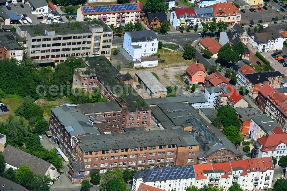 Aerial image Rathenow - Ruin the buildings and halls of ROW - areal in Rathenow in the state Brandenburg, Germany