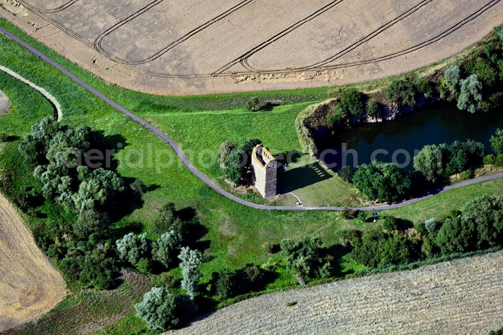 Aerial photograph Haldensleben - Ruins of church building Nordhusen in Haldensleben in the state Saxony-Anhalt, Germany