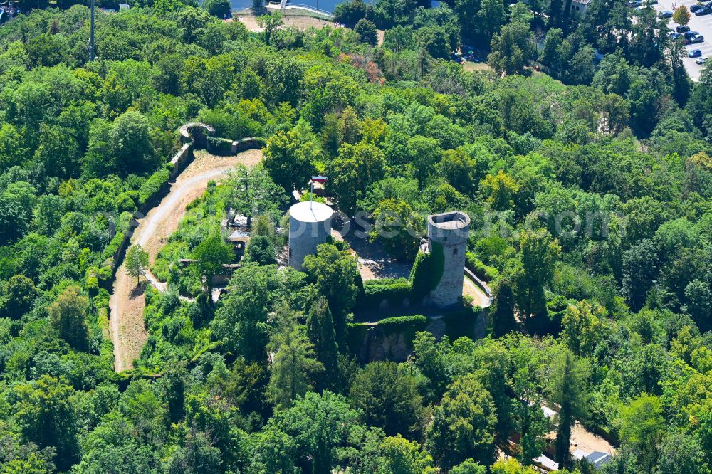 Aerial photograph Nagold - Ruins and vestiges of the former castle Burgruine Hohennagold in Nagold in the state Baden-Wuerttemberg, Germany