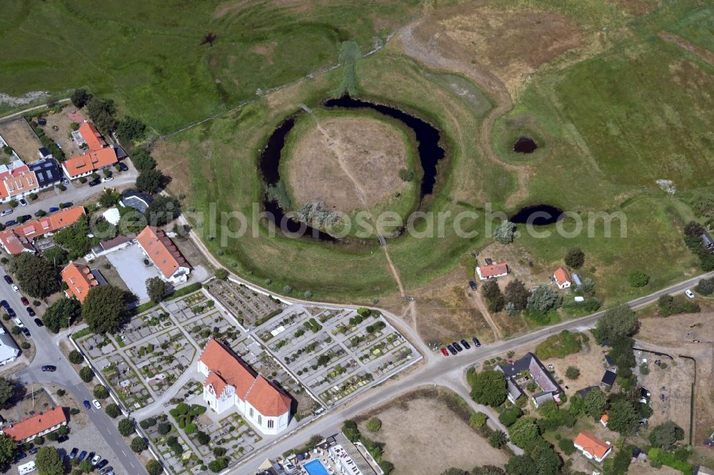 Aerial photograph Skanör-Falsterbo - Ruins and vestiges of the former castle Skanoers Borg in Skanoer-Falsterbo in Skane laen, Sweden