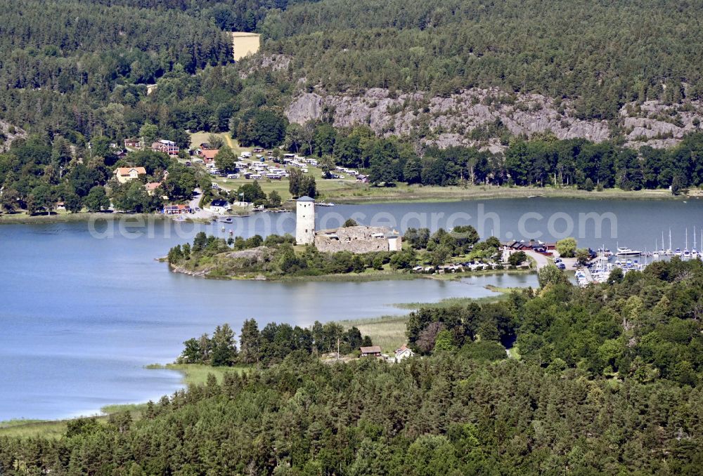 Aerial photograph Norrkrog - Ruins and vestiges of the former castle Stegeborg at Slaetbaken sound in Norrkrog in Oestergoetland County, Sweden