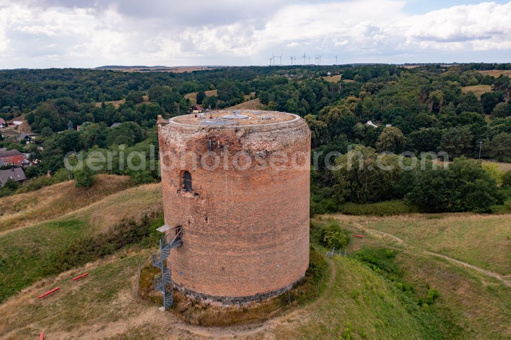 Aerial photograph Stolpe - Ruins and vestiges of the former castle Stolper Turm - Gruetzpott in Stolpe in the Uckermark in the state Brandenburg, Germany