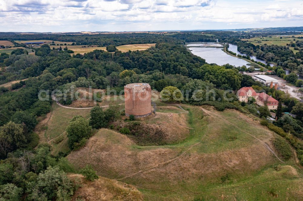 Aerial image Stolpe - Ruins and vestiges of the former castle Stolper Turm - Gruetzpott in Stolpe in the Uckermark in the state Brandenburg, Germany