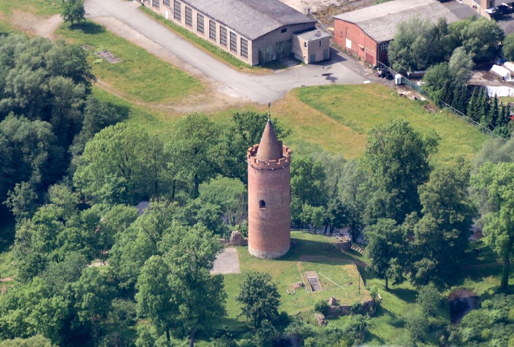 Aerial image Putlitz - Ruins and vestiges of the former castle and fortress Gaenseburg in Putlitz in the state Brandenburg, Germany