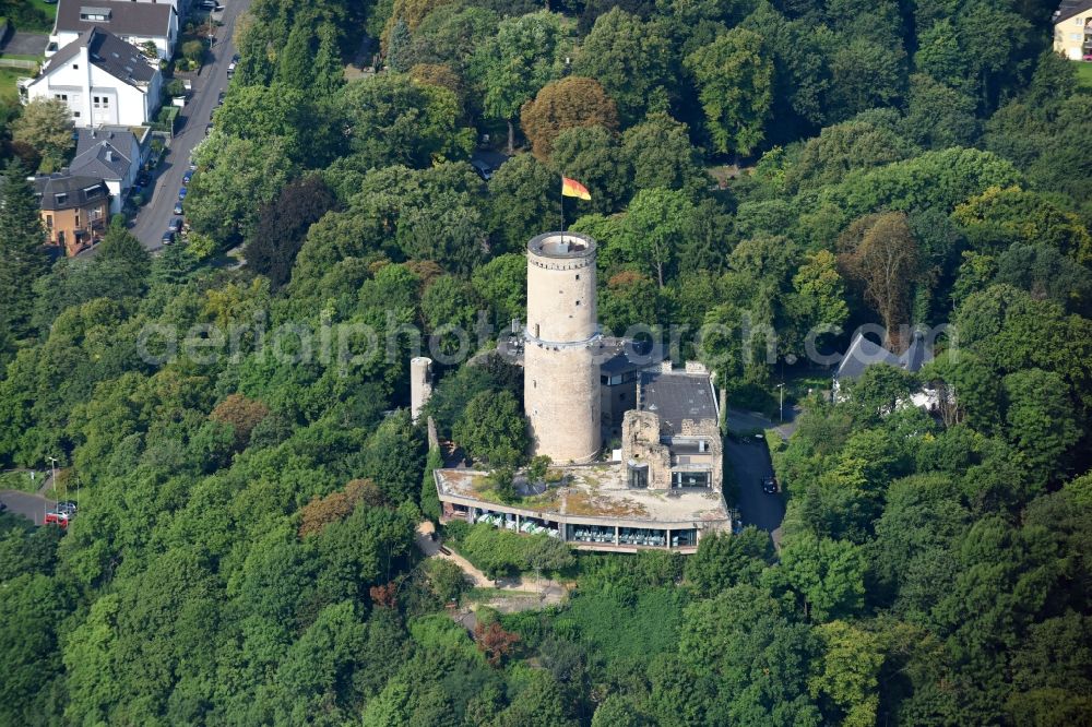 Bonn from the bird's eye view: Ruins and vestiges of the former castle and fortress Godesburg Auf dem Godesberg in the district Bad Godesberg in Bonn in the state North Rhine-Westphalia, Germany