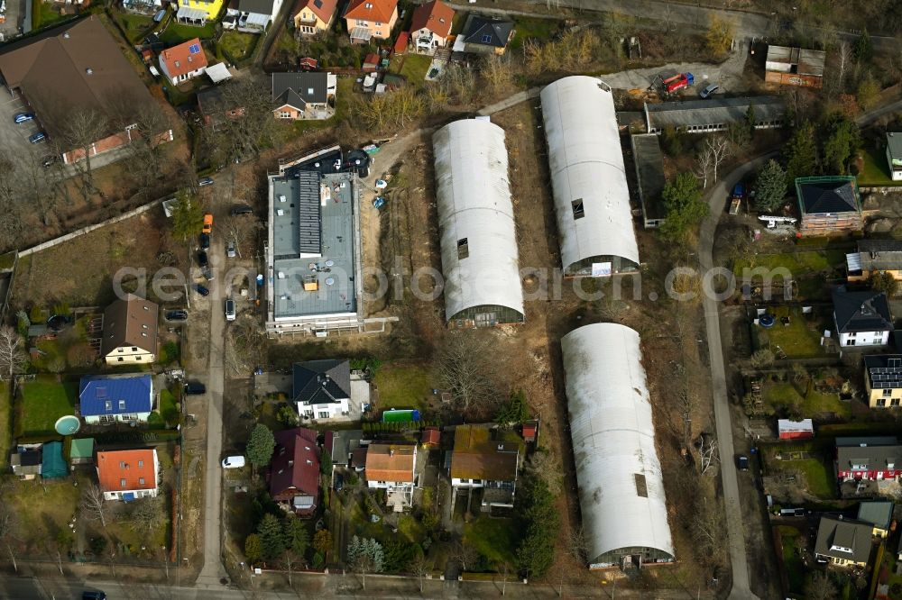 Berlin from above - Ruins of old GDR multipurpose halls at the Bergedorf in Berlin - Kaulsdorf