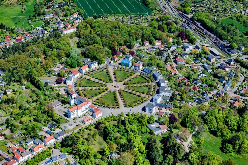 Putbus from above - Round park Circus in the district of Pastitz in Putbus in the federal state Mecklenburg-West Pomerania