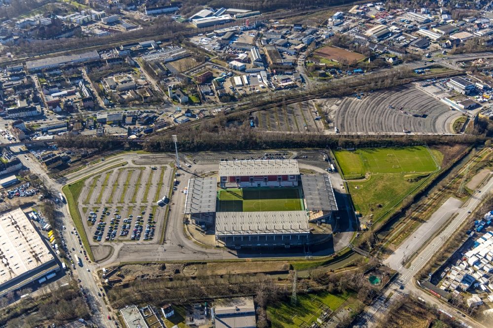 Aerial photograph Essen - rWE - Red-White Stadium in Essen in North Rhine-Westphalia