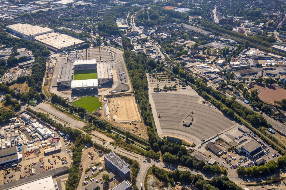 Essen from above - RWE - Red-White Stadium in Essen at Ruhrgebiet in North Rhine-Westphalia