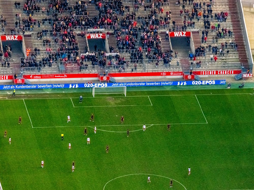 Essen from above - rWE - Red-White Stadium in Essen at Ruhrgebiet in North Rhine-Westphalia