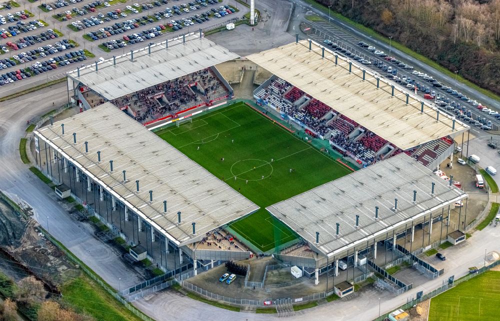 Aerial image Essen - rWE - Red-White Stadium in Essen at Ruhrgebiet in North Rhine-Westphalia