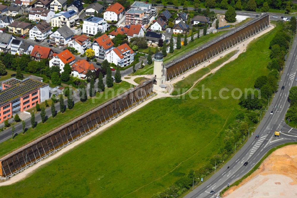 Aerial photograph Bad Nauheim - Salt flats - building of a former graduation house for salt extraction in the district Schwalheim in Bad Nauheim in the state Hesse, Germany