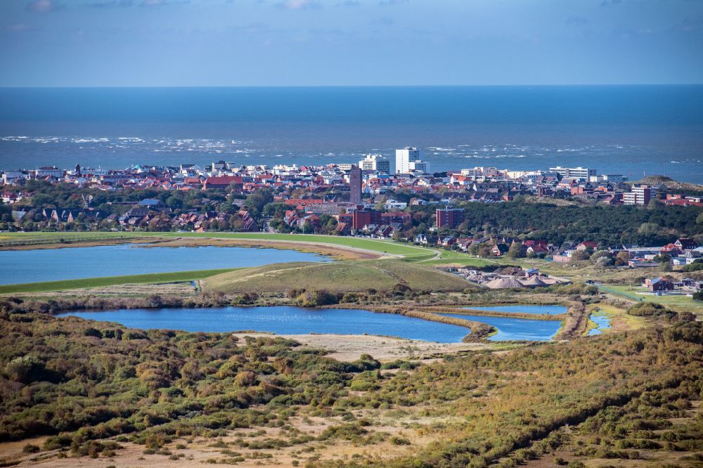 Aerial photograph Norderney - Sand dunes Suedstrandpolder - Landscape in Norderney in the state Lower Saxony, Germany