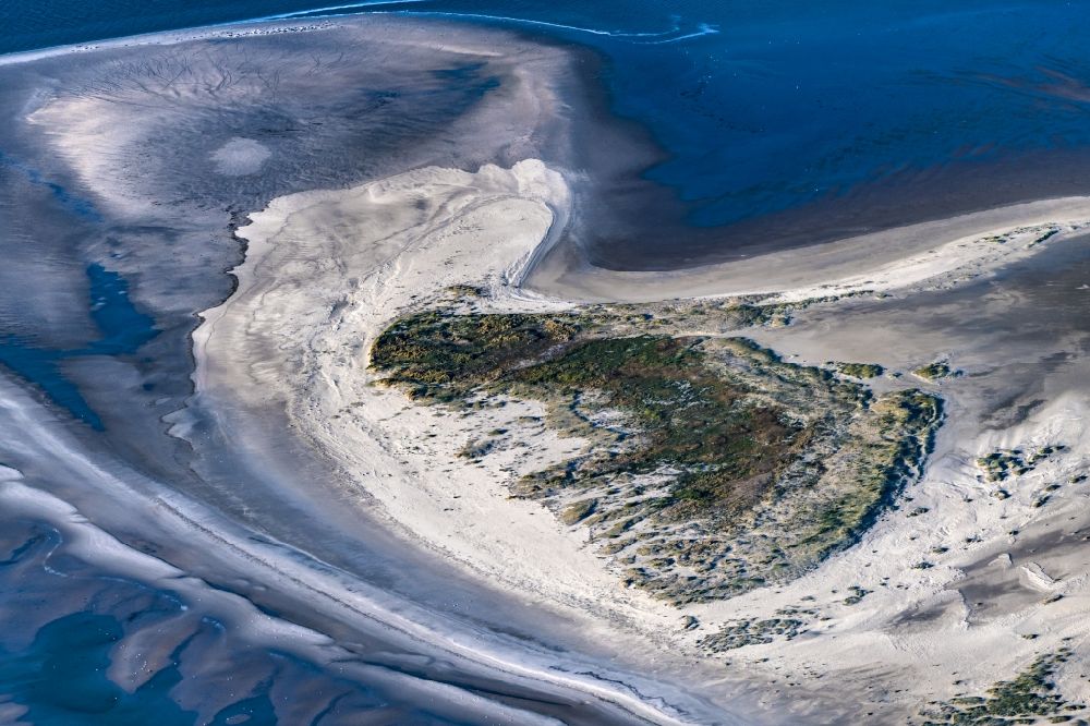 Pellworm from above - Sandbank Hallig-Japsand in the state of Schleswig-Holstein