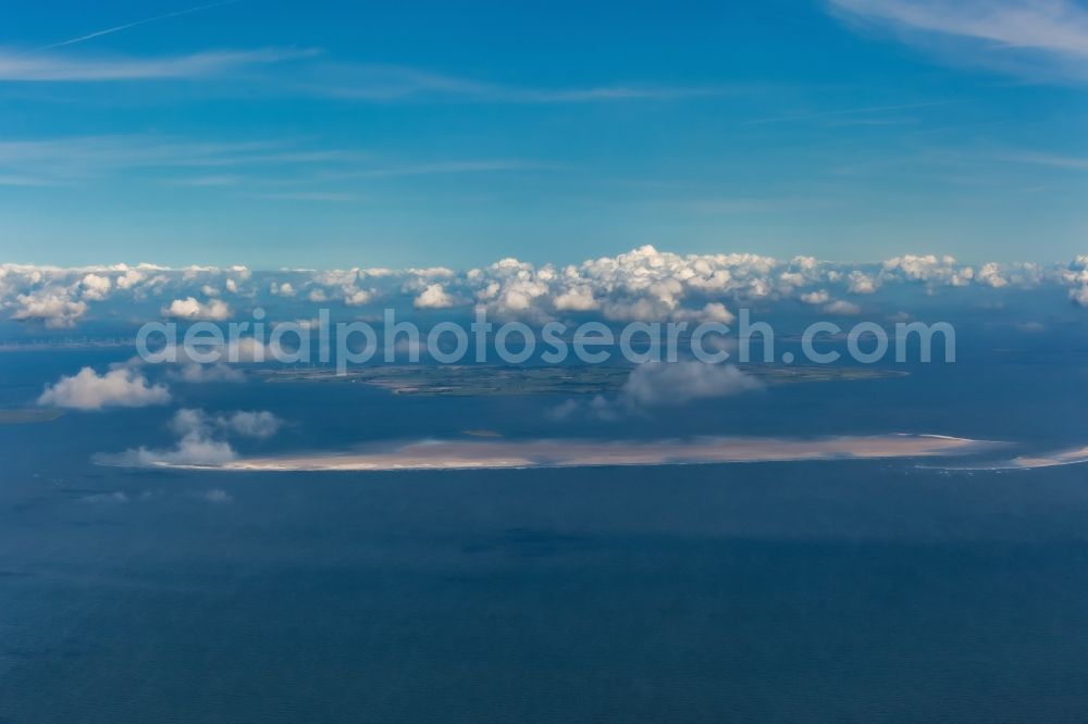 Aerial photograph Hooge - Sandbank land areas of the North Sea in front of the North Frisian Wadden Sea in Hooge in the state Schleswig-Holstein, Germany
