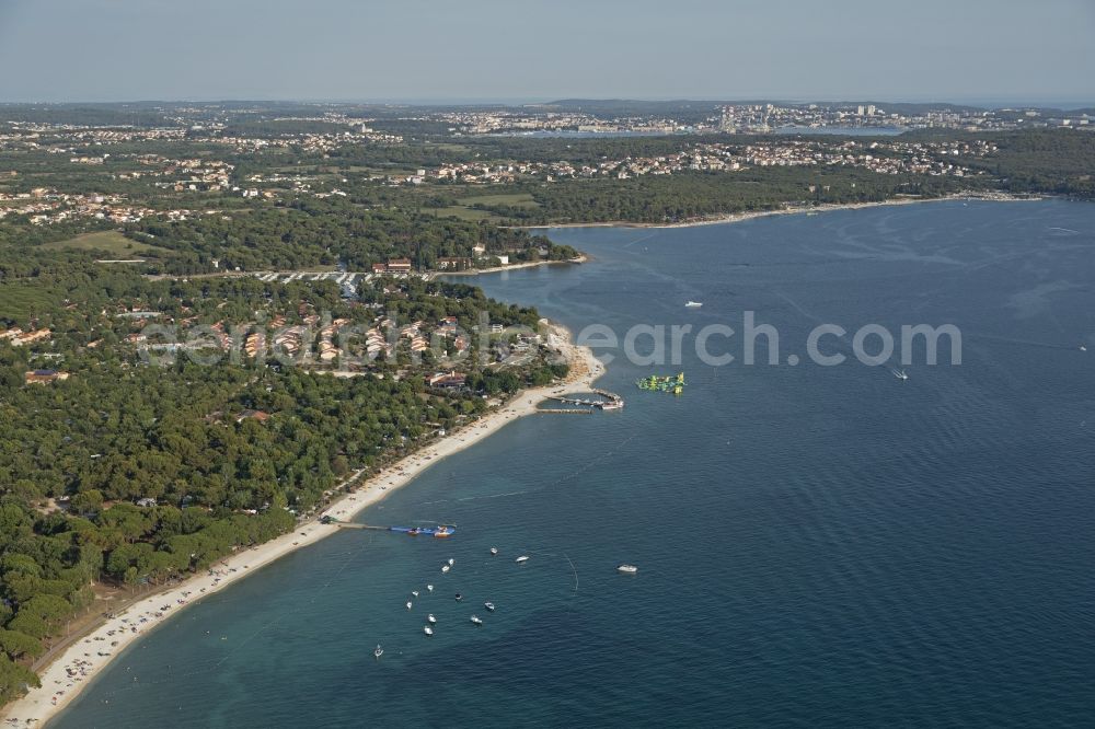 Fazana from above - Beach landscape along the Adriatic Sea in Fazana in Istirien - Istarska zupanija, Croatia