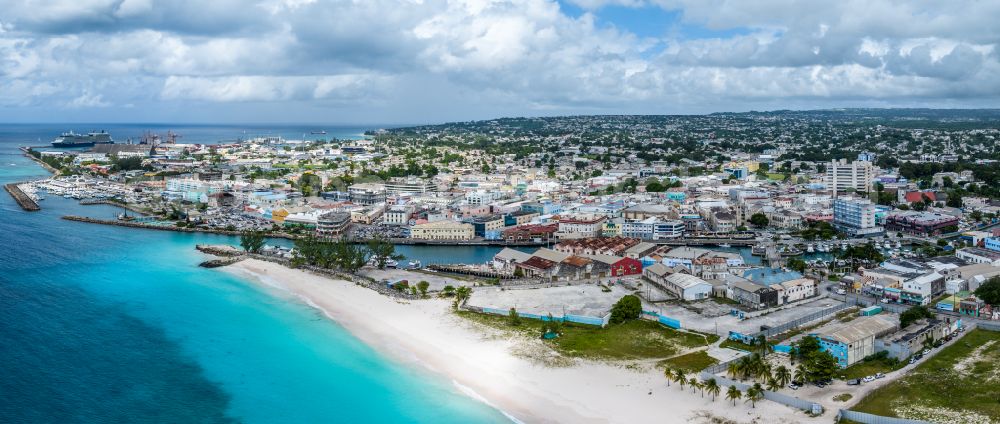 Aerial photograph Bridgetown - Beach landscape along the Brownes Beach on street 7 in Bridgetown in Saint Michael, Barbados