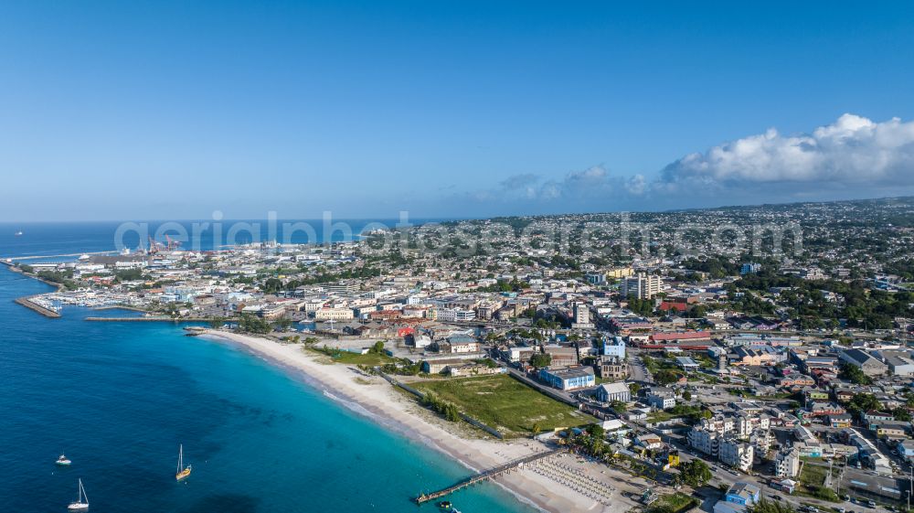 Bridgetown from above - Beach landscape along the Brownes Beach on street 7 in Bridgetown in Saint Michael, Barbados