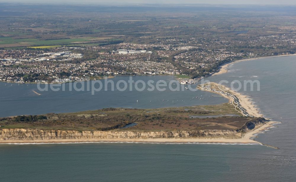 Bournemouth from above - Beach landscape Hengistbury Head an Christchurch Harbour along the English Channel in Bournemouth in England, United Kingdom
