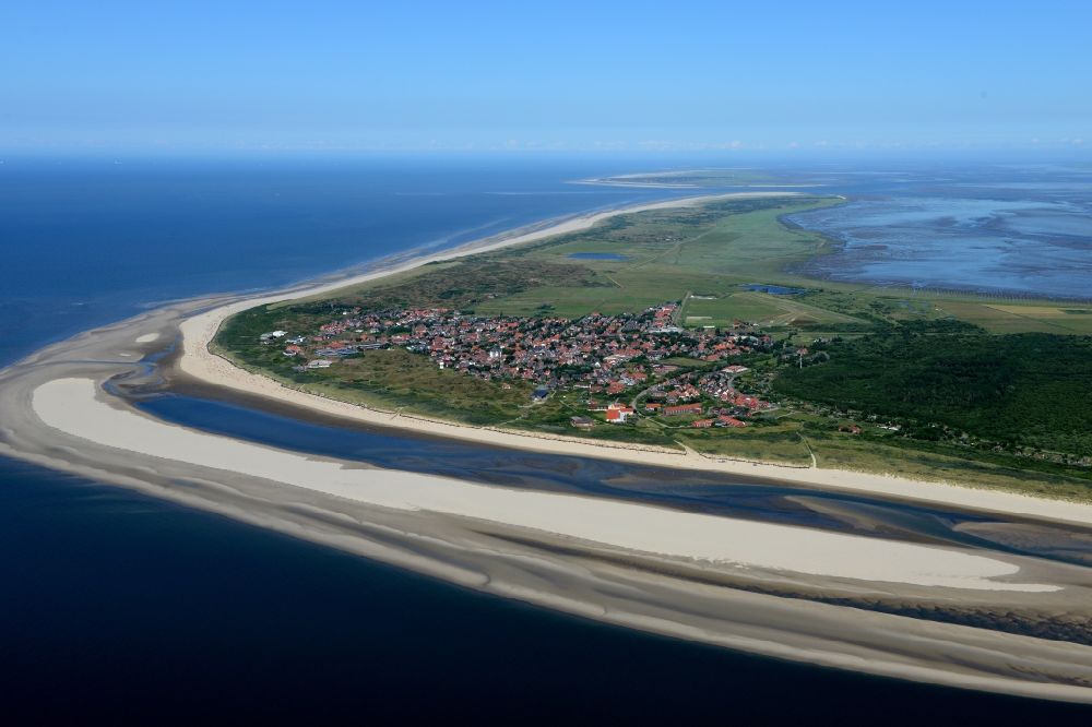 Aerial image Langeoog - Beach landscape on the North Sea in Langeoog in the state Lower Saxony