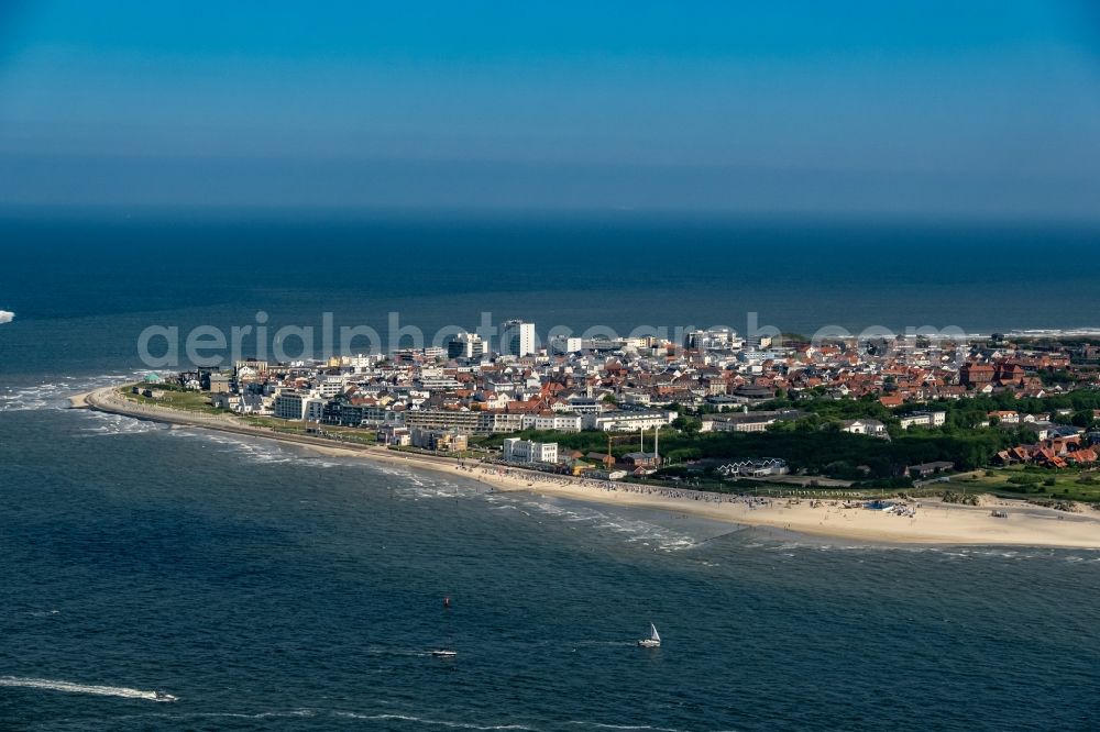 Norderney from the bird's eye view: Beach landscape on the North Sea to island Norderney in the state Lower Saxony