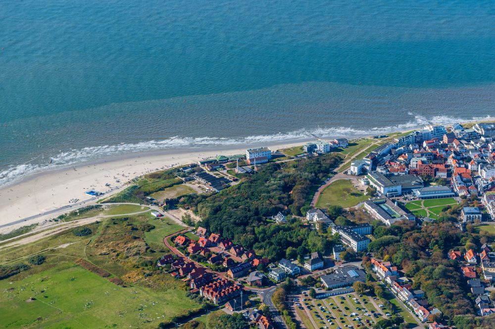 Aerial image Norderney - Beach landscape on the North Sea to island Norderney in the state Lower Saxony
