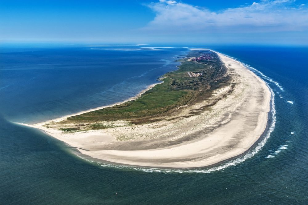 Juist from above - Beach landscape on the Island of Juist in the state Lower Saxony