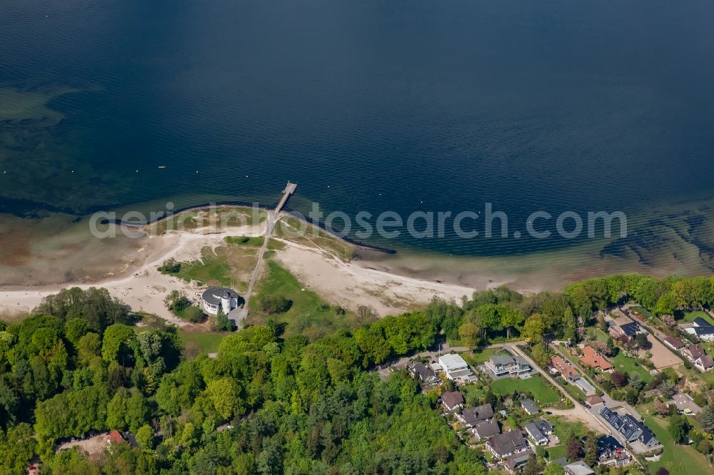 Flensburg from the bird's eye view: Sandy beach of Solitude in Flensburg in the state Schleswig-Holstein, Germany