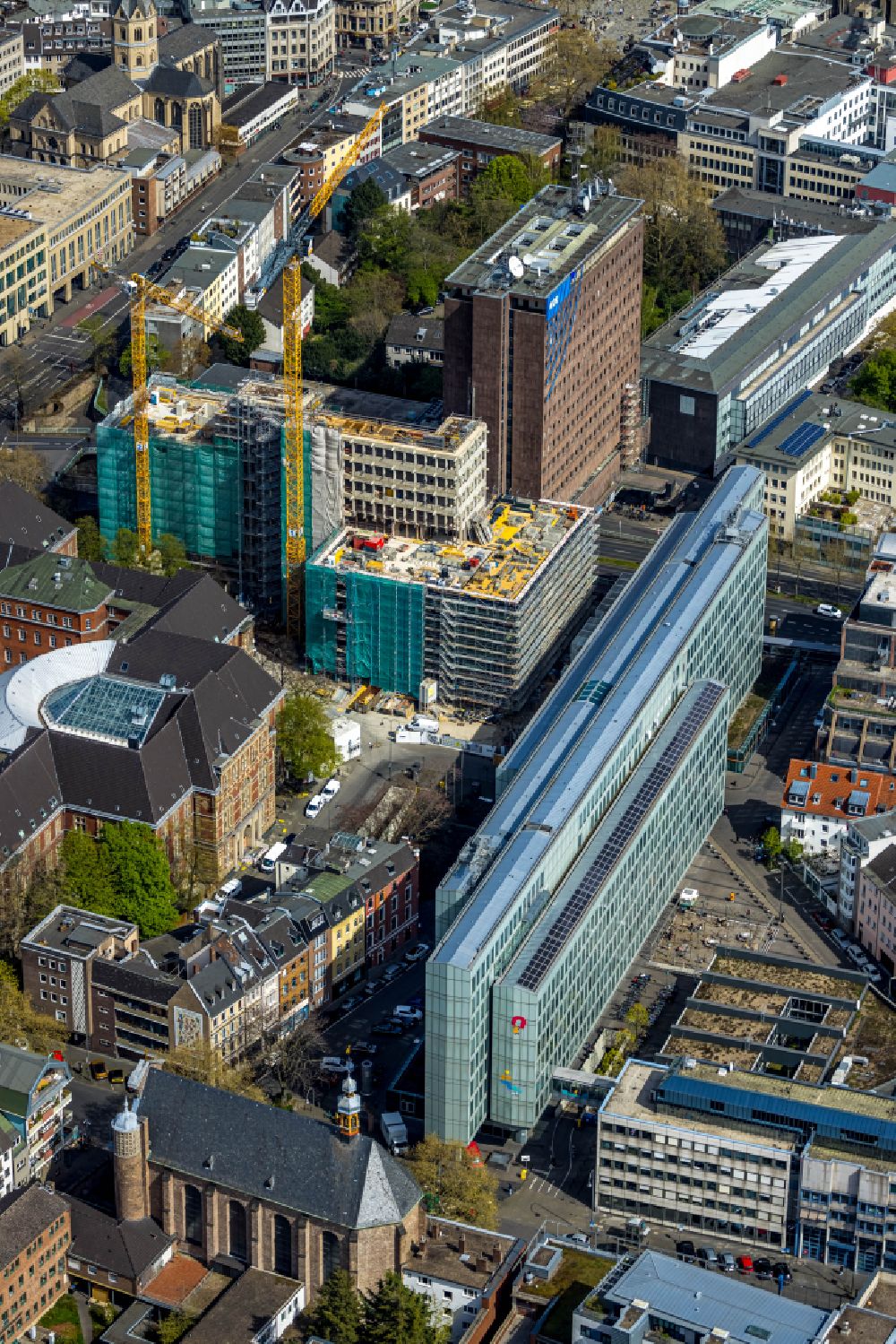 Aerial image Köln - Construction site for reconstruction and modernization and renovation of a building WDR-Filmhaus in the district Altstadt in Cologne in the state North Rhine-Westphalia, Germany