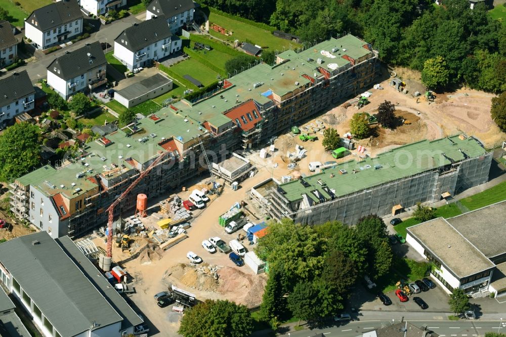 Aerial image Meinerzhagen - Renovation and modernization of the Staedtischen Gemeinschaftshauptschule for the construction of Genkeler Strasse apartments in Meinerzhagen, North Rhine-Westphalia, Germany