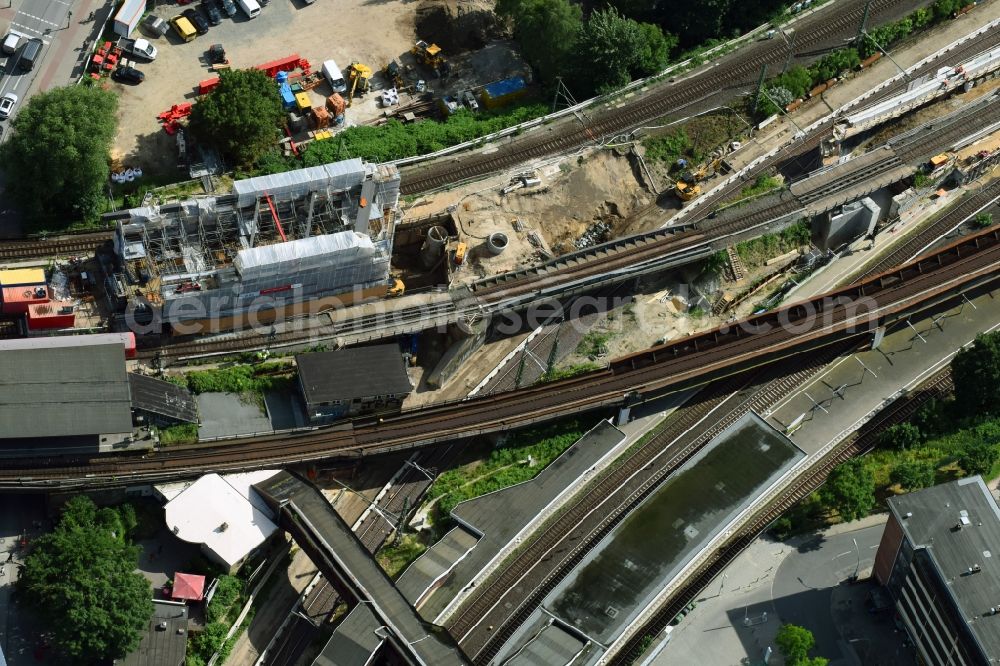 Aerial image Hamburg - Construction site of Station building and track systems of the S-Bahn station Hamburg Berliner Tor in Hamburg, Germany