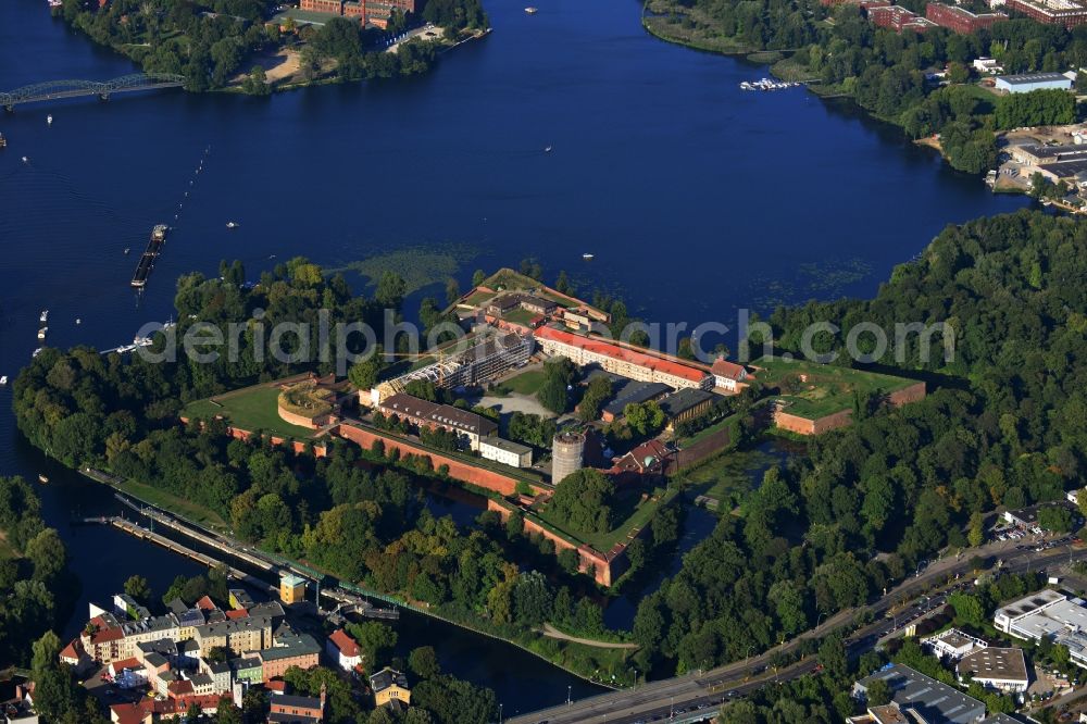 Berlin from above - View of Spandau Citadel, one of the most important and best preserved Renaissance fortresses in Europe with a museum and a large event area for concerts