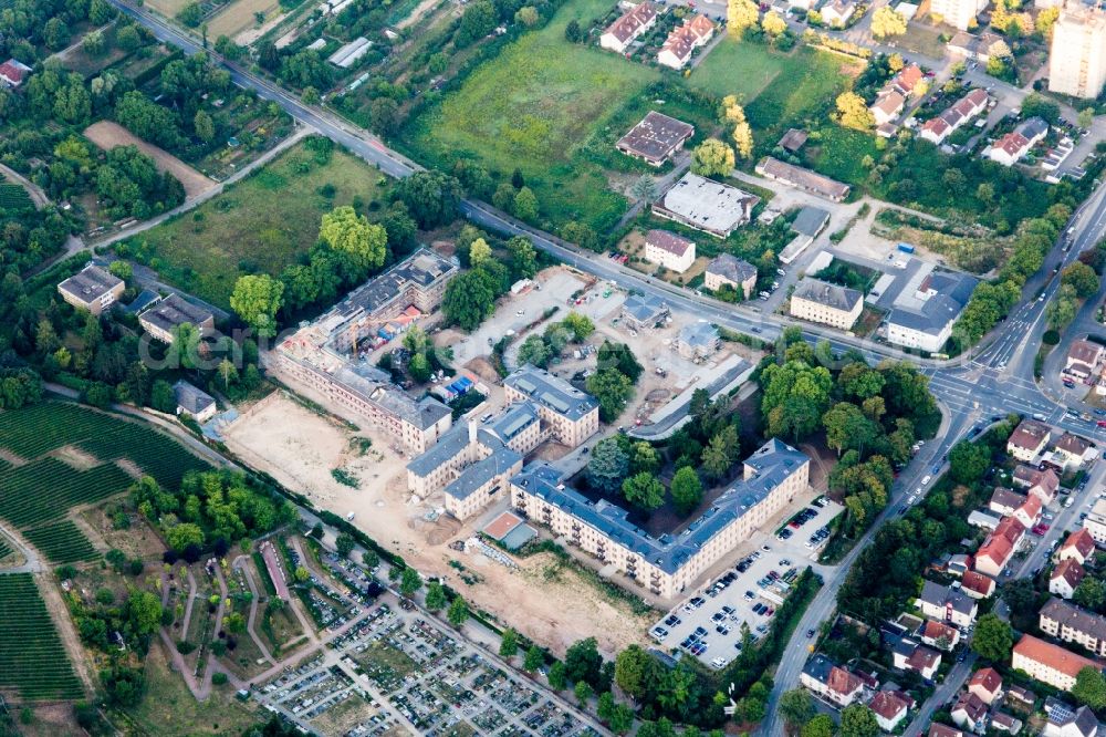 Aerial image Heppenheim (Bergstraße) - Construction site Tourist attraction of a building complex in Heppenheim (Bergstrasse) in the state Hesse, Germany
