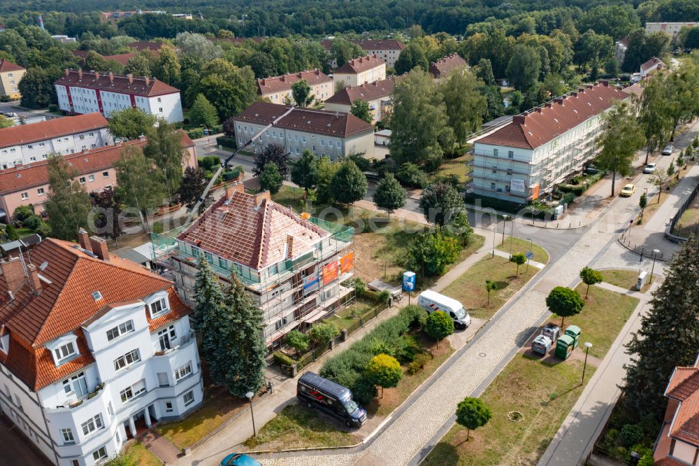 Aerial photograph Eberswalde - Residential area of the multi-family house settlement on street Triftstrasse in Eberswalde in the state Brandenburg, Germany