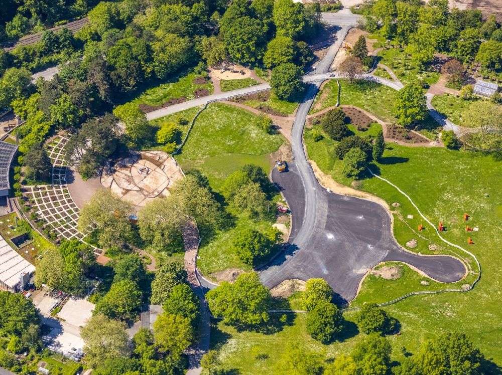 Dortmund from the bird's eye view: Renovation work on the park of Westfalenpark in Dortmund at Ruhrgebiet in the state North Rhine-Westphalia, Germany