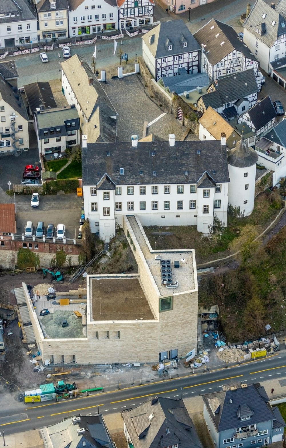 Aerial image Arnsberg - Building of Sauerland-Museum on Ruhrstrasse in Arnsberg in the state North Rhine-Westphalia, Germany