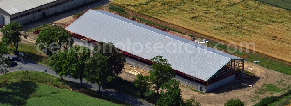 Aerial image Wegendorf - View of a barn in Wegendorf in the state Brandenburg
