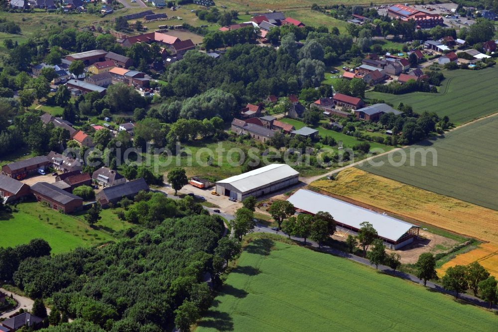Aerial photograph Wegendorf - View of two barns along the Buchholzer Siedlung in Wegendorf in the state Brandenburg