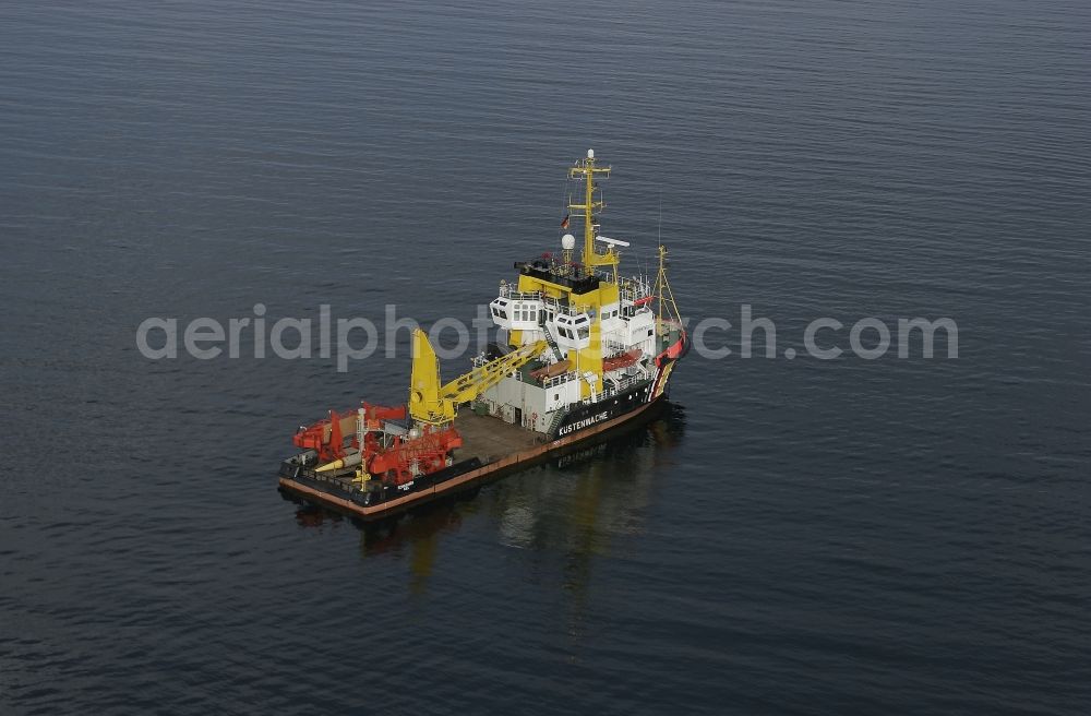 Munkbrarup from above - Ship - Special vessel on the Flensburg Fjord in Schleswig-Holstein