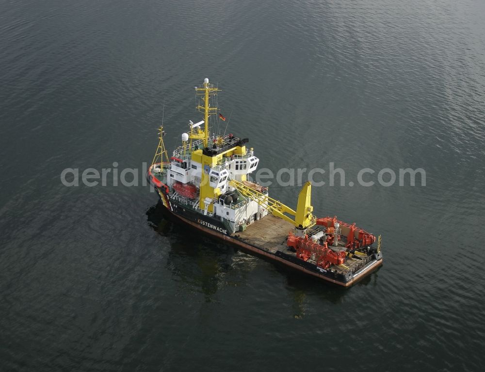 Aerial photograph Munkbrarup - Ship - Special vessel on the Flensburg Fjord in Schleswig-Holstein