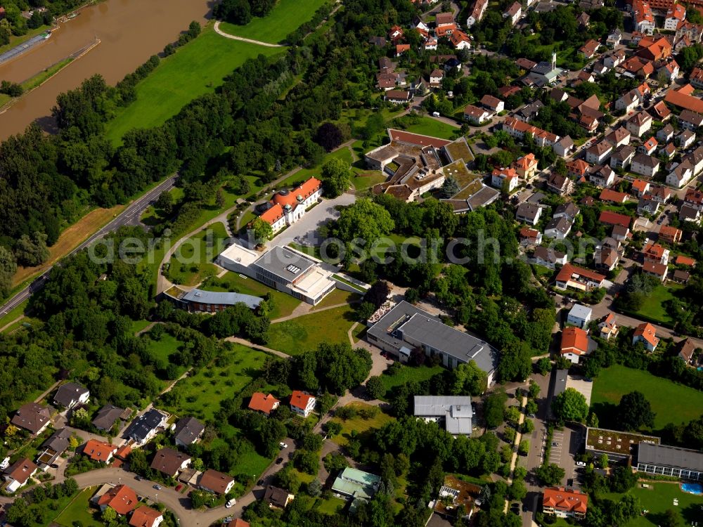 Aerial image Marbach am Neckar - The National Schiller Museum in Marbach am Neckar in Baden-Württemberg since 1895, the memorial to Friedrich Schiller was born there
