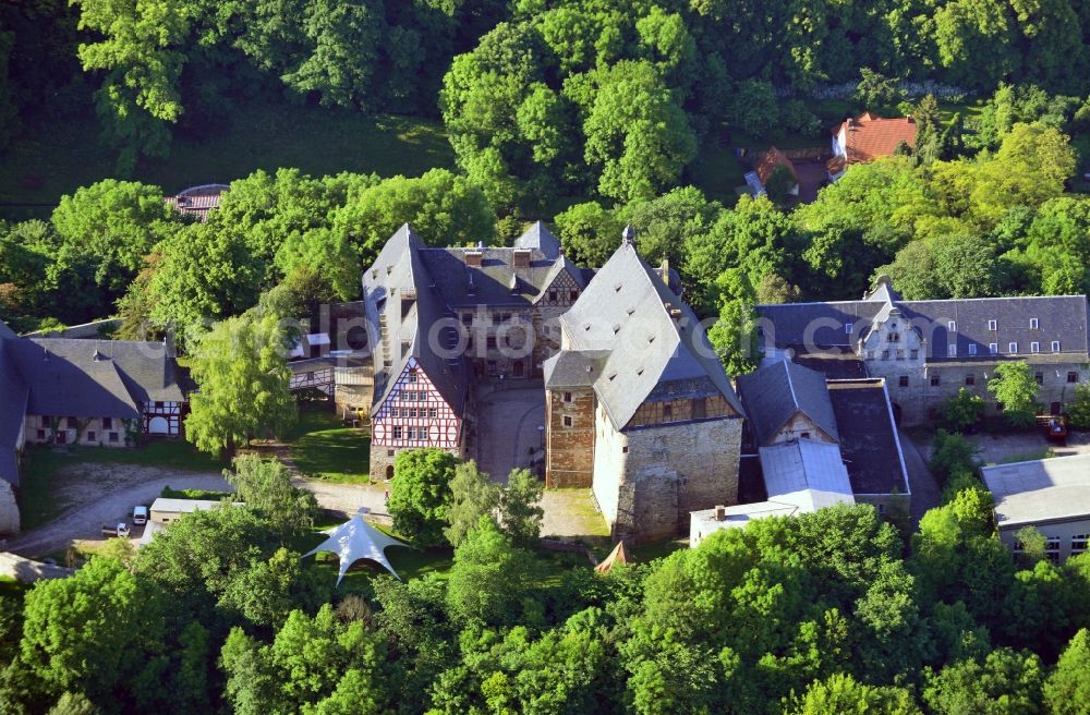 Aerial image Beichlingen - Castle Beichlingen in the state Thuringia. The castle now houses a hotel and museum that is supported by the Friends castle Beichlingen